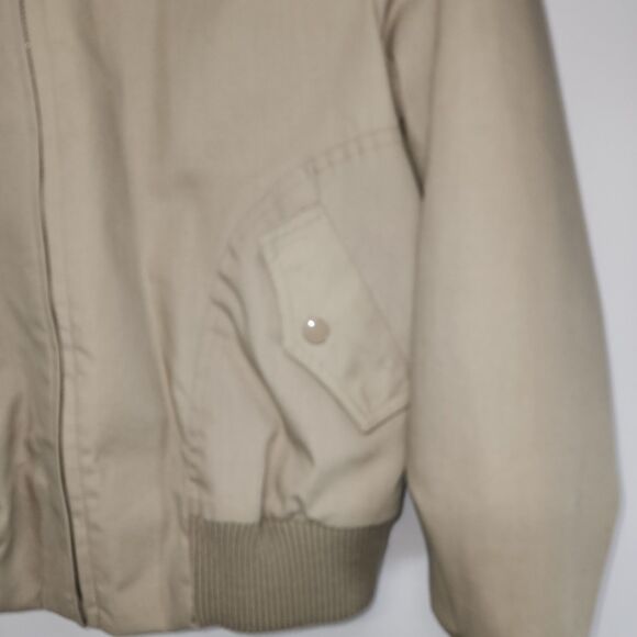 Vintage 70's or 80's Beige Zipper Hooded Bomber Jacket Size 13/14 - Picture 4 of 12